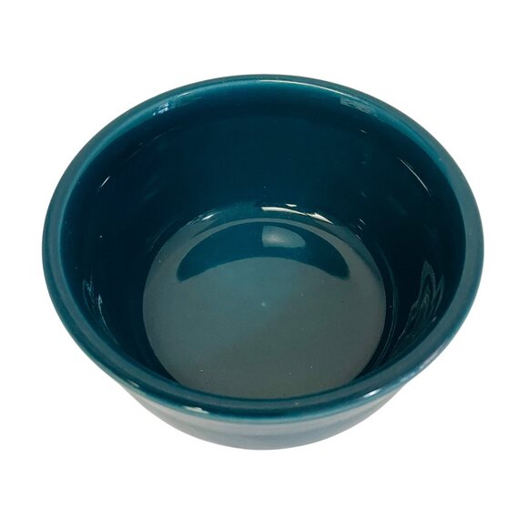 Fiesta Homer Laughlin USA Teal Mixing Bowl Ribbed Stoneware Kitchenware 3" x 6" - Picture 2 of 9